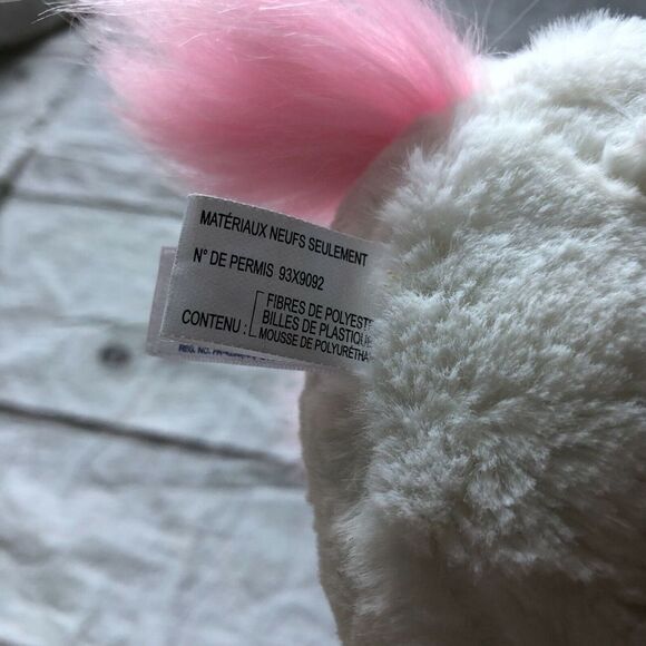 Aurora White Unicorn Heart Magical Plush Pink Mane Tail Horn Stuffed Animal 11" - Picture 3 of 7
